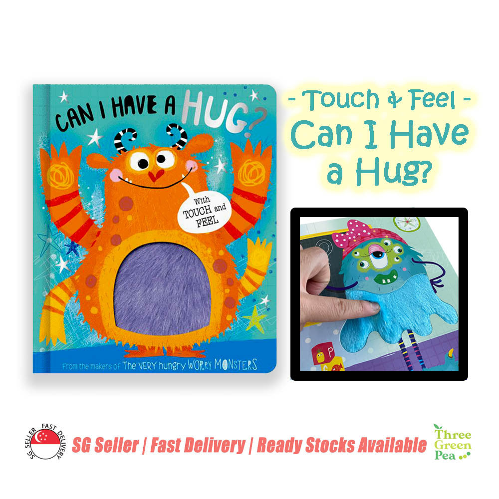 Children Sensory Books - Touch and Feel Worry Monsters Can I have a Hug / Time for School Suitable for Age 1 [B4-2]