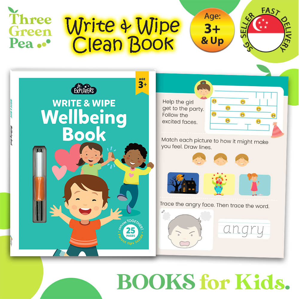 Wipe Clean Books for Children - Write and Wipe Wellbeing - for 3 years and above