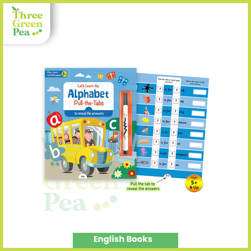 Children Wipe-Clean Activity Book - Lets Learn Counting / Lets Lean the Alphabets with Pull Tab Answers | Suitable for Age 3+ | Children Development / Math / Learning [C4-5]