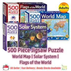 Jigsaw Puzzle for Adults - 500 pieces World Map / Flags of the World (Puzzlebilities) - Great Gift Ideas [B2-1]