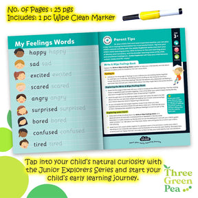 Wipe Clean Books for Children - Write and Wipe Feelings - for 3 years and above