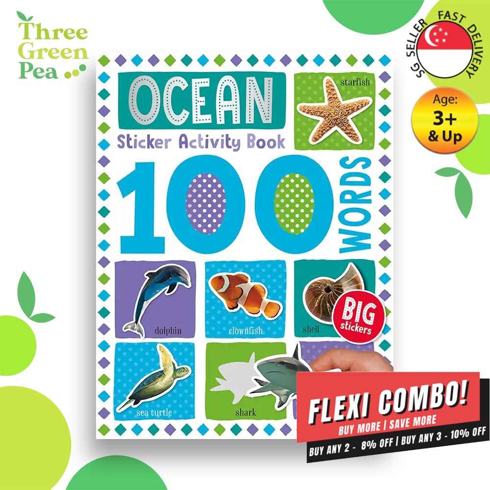 First 100 Words - Ocean Stickers and Colour Activity Book | Suitable for Children Age 3 and above