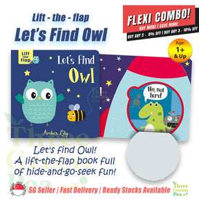 Children Board Books for ages 1 and above | Lift the flap - Let's Find Dinosaurs / Owl / Cat / Dog / Penguin