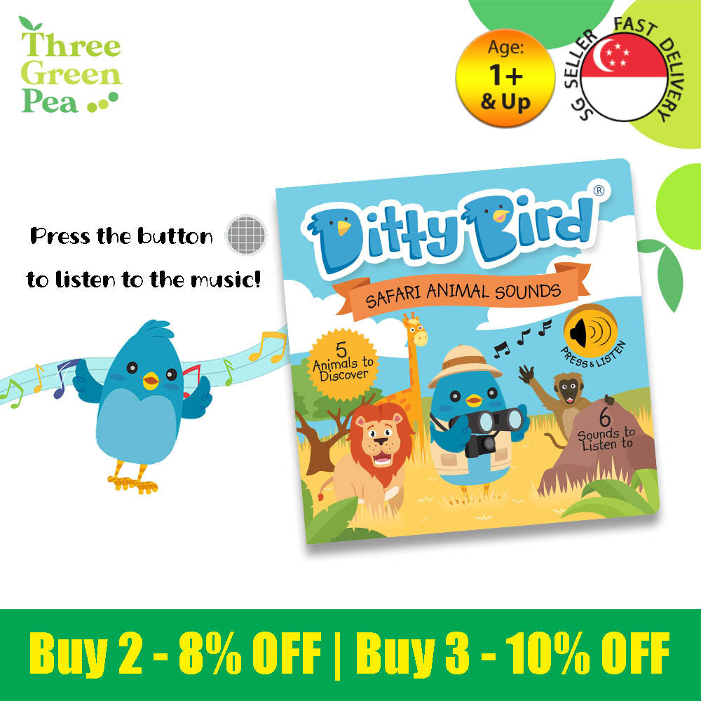 Ditty Bird Safari Animal Sounds Book [Authentic] - Audio Sound Book for Children Ages 1+ Ready Stocks [B1-3 OTHERS]