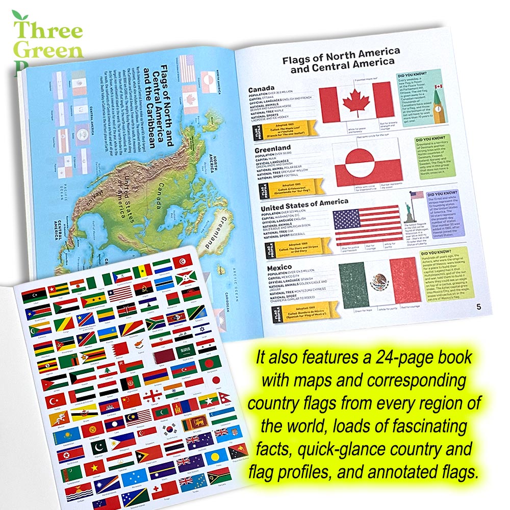 Jigsaw Puzzle for Kids [150 pieces Book and Jigsaw - Map of the World / Flags  Great Gift Ideas for Children [B2-2]