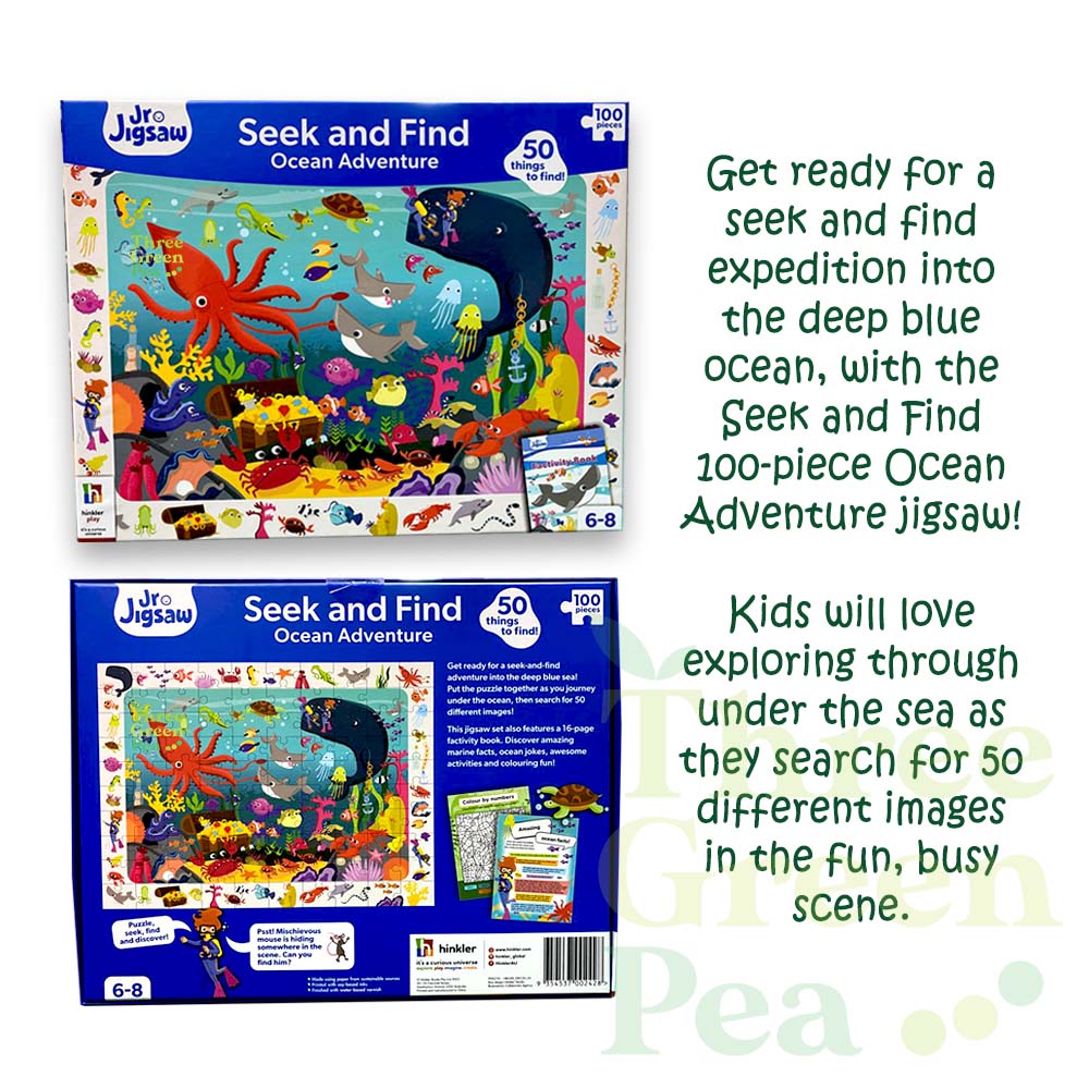 Children Jigsaw Puzzles and Activity Book | 100 pieces Seek and Find Puzzle (Ocean Adventure / Jungle Expedition) | Great Gifts for kids ages 6 and above [B3-3]