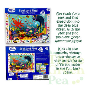 Children Jigsaw Puzzles and Activity Book | 100 pieces Seek and Find Puzzle (Ocean Adventure / Jungle Expedition) | Great Gifts for kids ages 6 and above [B3-3]