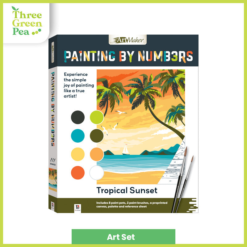 [Art and Crafts] Painting By Numbers - Hawaii Sunset | Paint on Canvas (great for beginners) | Great Gift Ideas