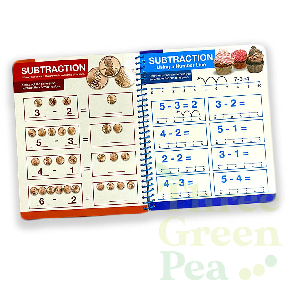 Children Wipe-Clean Workbooks with Erasable Marker | Shapes and Colors / Addition and Subtraction / Draw and Write