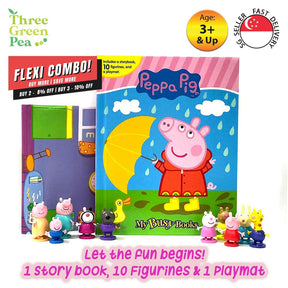 My Busy Book - Peppa Pig 10 Figurines, 1 Playmat and 1 Story Board Book Great Gift Ideas for Children [B1-1]