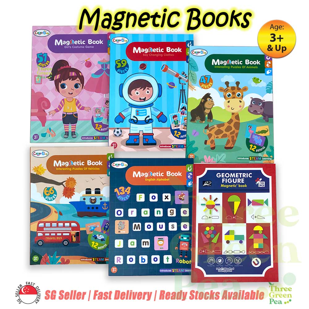 Magnetic Book Toy for Children Age 3 and above [Pretend Play] | Animal Magnet | Girl Costume | Boy Costume | Vehicles Magnet | Learn Alphabet | Learn Geometric | Traffic - Great Gift Ideas