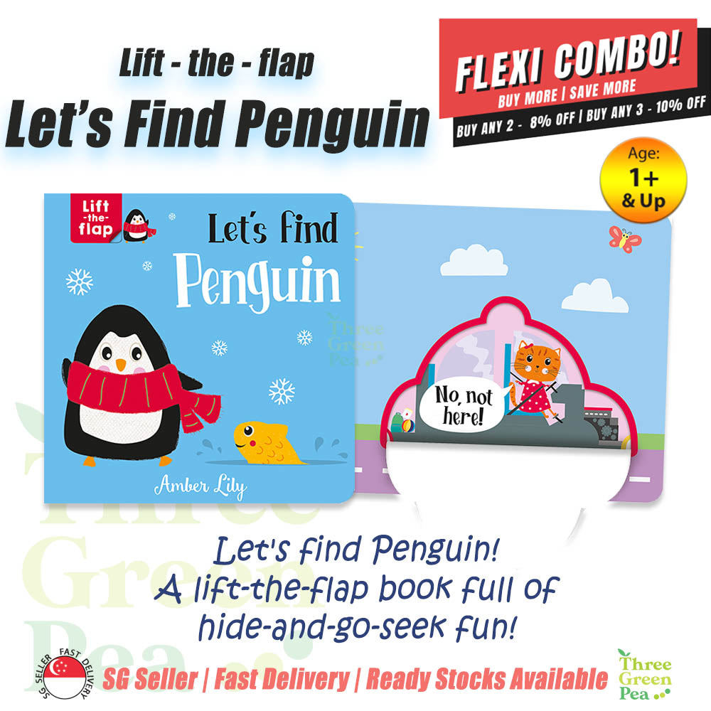Children Board Books for ages 1 and above | Lift the flap - Let's Find Dinosaurs / Owl / Cat / Dog / Penguin