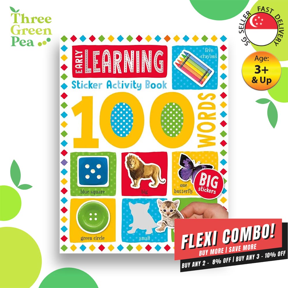 First 100 Words - Early Learning Stickers and Colour Activity Book | Suitable for Children Age 3 and above