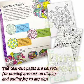 Children Activity Set | Kaleidoscope Colouring - Calligraphy / Kawaii Colouring / Too Cute Colouring | Suitable for Ages 4 and above - Great Gift Ideas