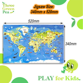 Jigsaw Puzzle for Kids [150 pieces Book and Jigsaw - Map of the World / Flags  Great Gift Ideas for Children [B2-2]