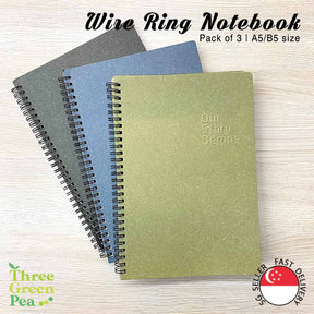 [Pack of 3] A5/B5 Size Journal Notebook (minimalist style) - Soft Cover Single-Line with wire binding