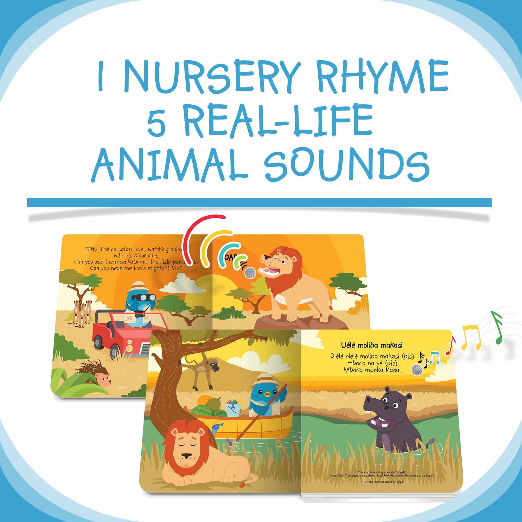 Ditty Bird Safari Animal Sounds Book [Authentic] - Audio Sound Book for Children Ages 1+ Ready Stocks [B1-3 OTHERS]