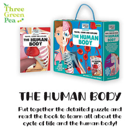 Puzzles for Kids Age 6+ SASSI: 205-Piece Jigsaw Puzzle - Travel, Learn and Explore The Space/Earth/Human Body [B2-3/4/5]