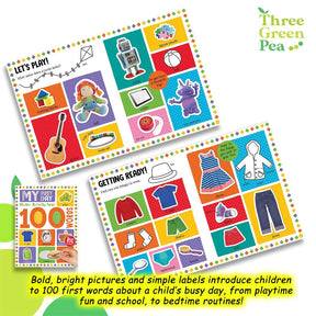 First 100 Words - My Busy Day Stickers and Colour Activity Book | Suitable for Children Age 3 and above