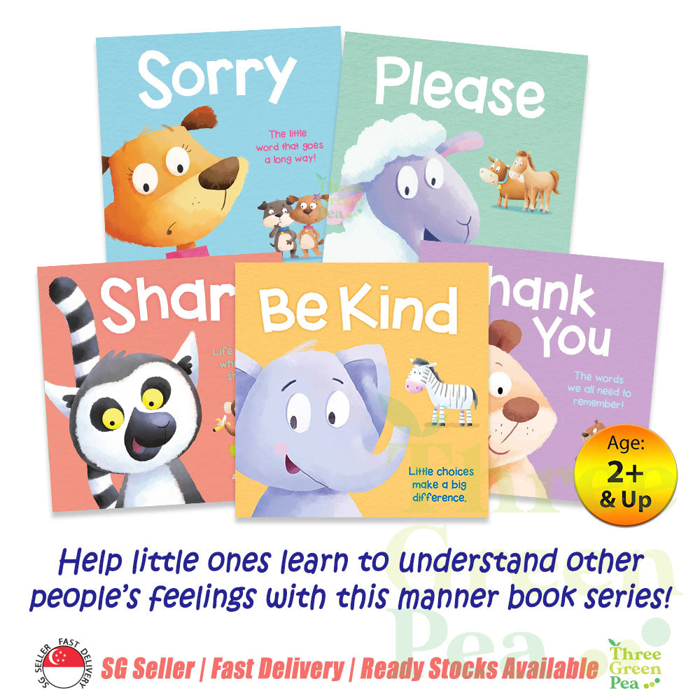 Children Padded Board Books | A Book on Good Manners [Be Kind] [Please] [Sorry] | Suitable for Age 2 and above