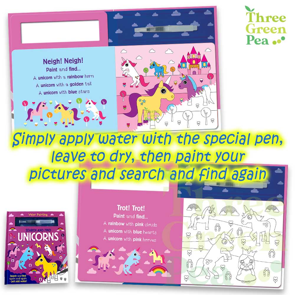 Water Painting for Kids | Search and Find - Dinosaurs / Animals / Under the Sea / Unicorns | Suitable for Age 3 and above | Develop Motor Skills