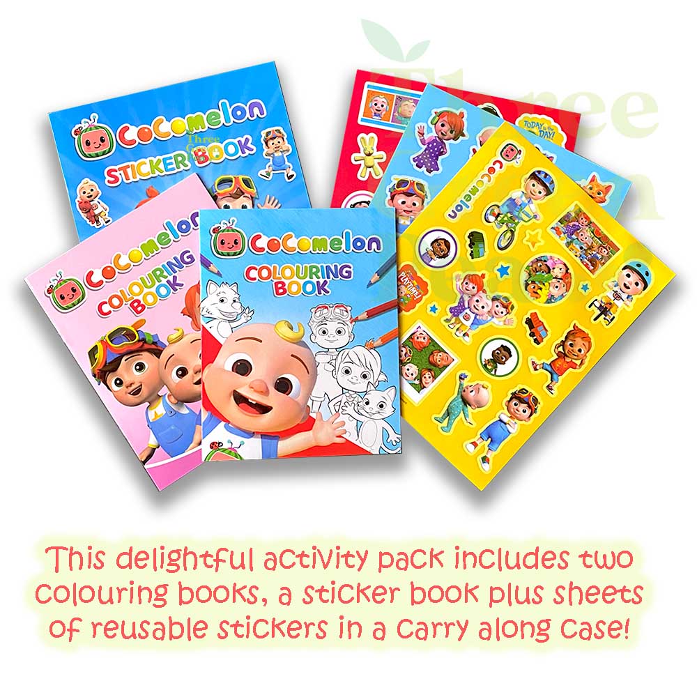 Children Activity Pack: Colouring & Sticker Books - Cocomelon / Dinosaurs| Suitable for Age 3+ | Great Gift Ideas