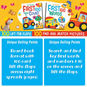 First 100 Words Lift-the-Flap Board Book for Children | Suitable for Ages 1 to 5