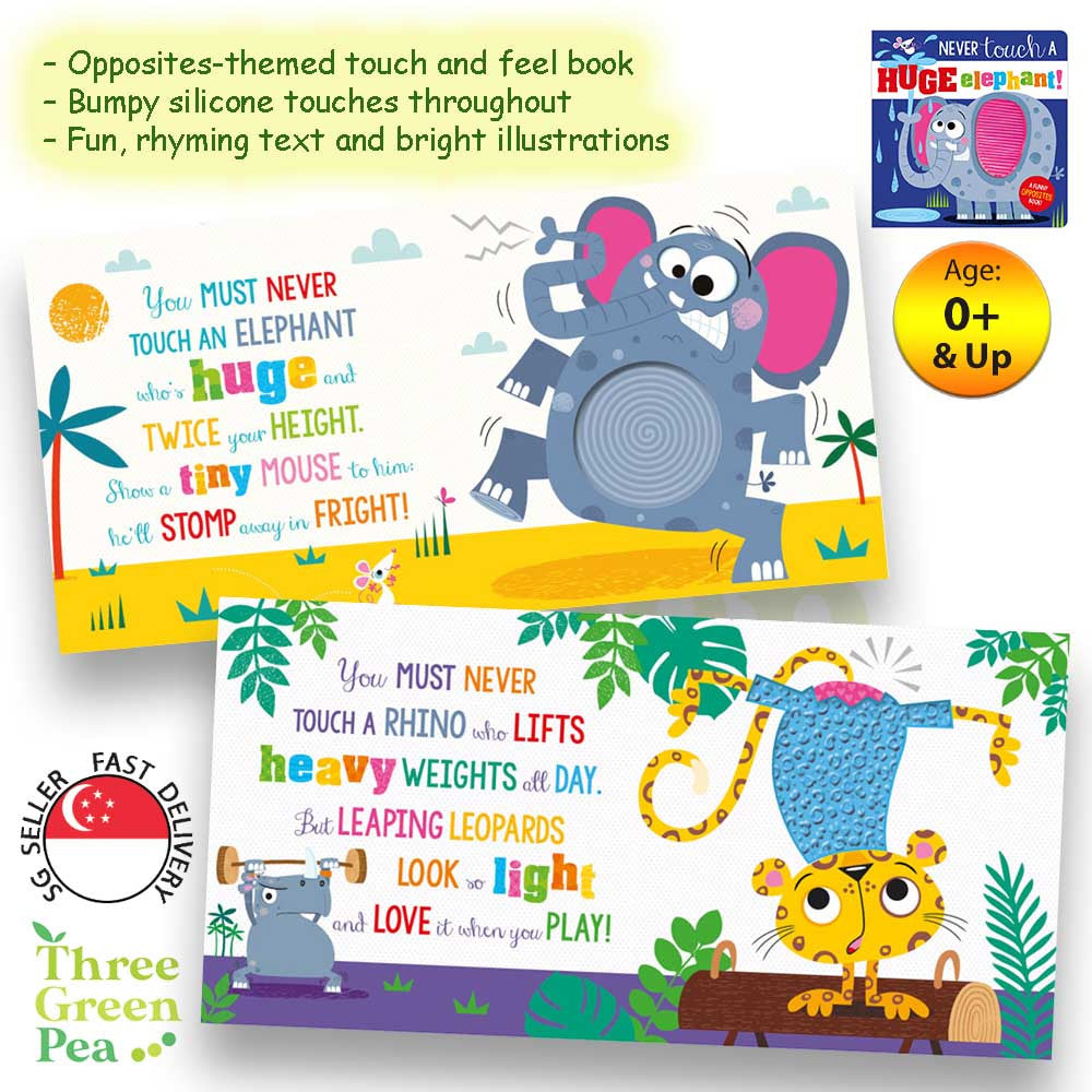 Touch and Feel Board Books Never Touch a Huge Elephant! Children Books for babies and toddlers [B1-1]