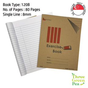 Exercise Books (Single Line or three lines) for Practice - School Stationery [Bundle of 10]