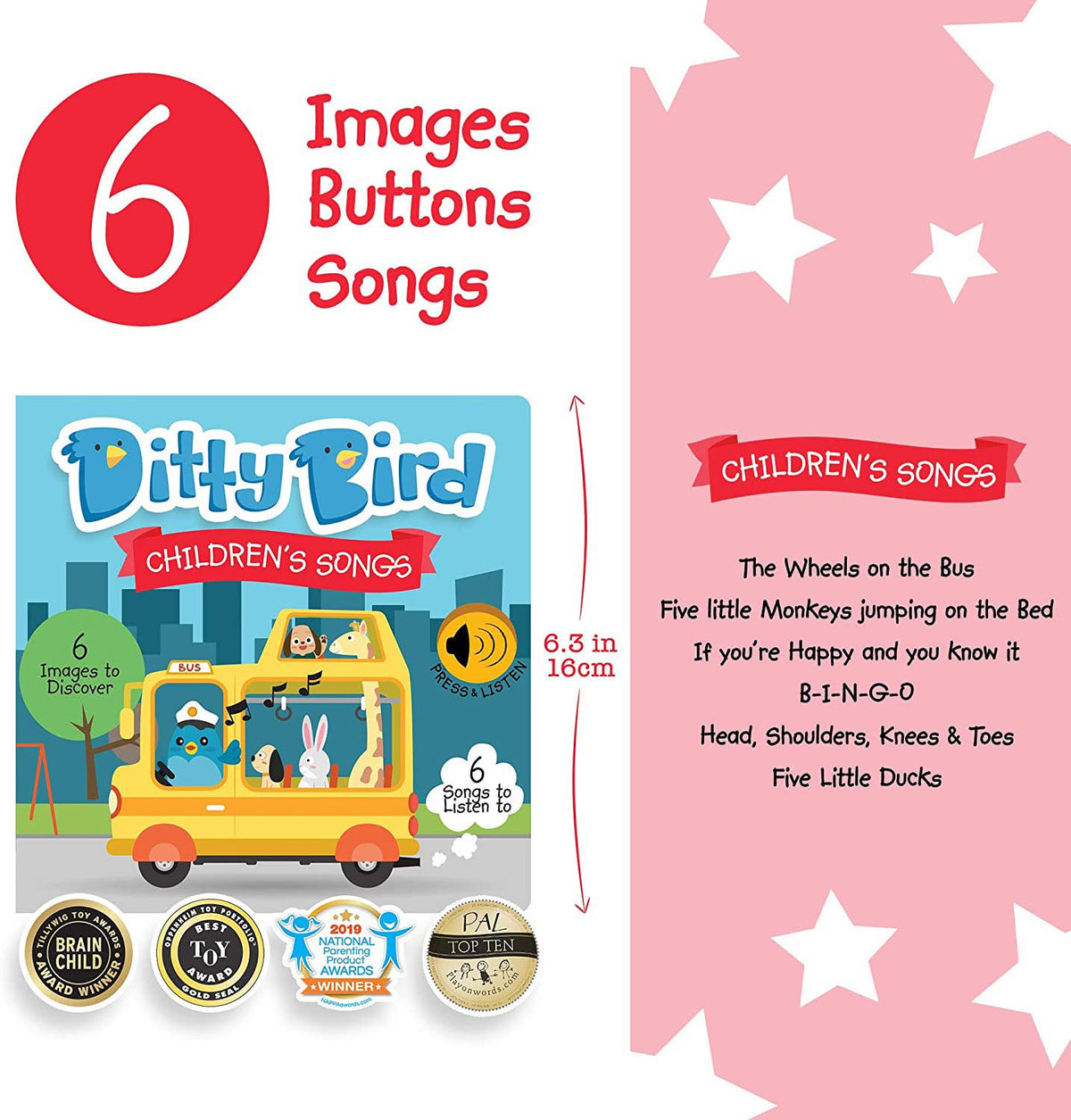 Ditty Bird Children Songs Book [Authentic] - Audio Sound Book for Children Ages 1+ Ready Stocks [B1-3]