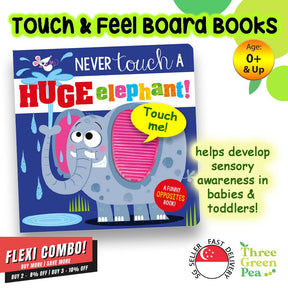 Touch and Feel Board Books Never Touch a Huge Elephant! Children Books for babies and toddlers [B1-1]