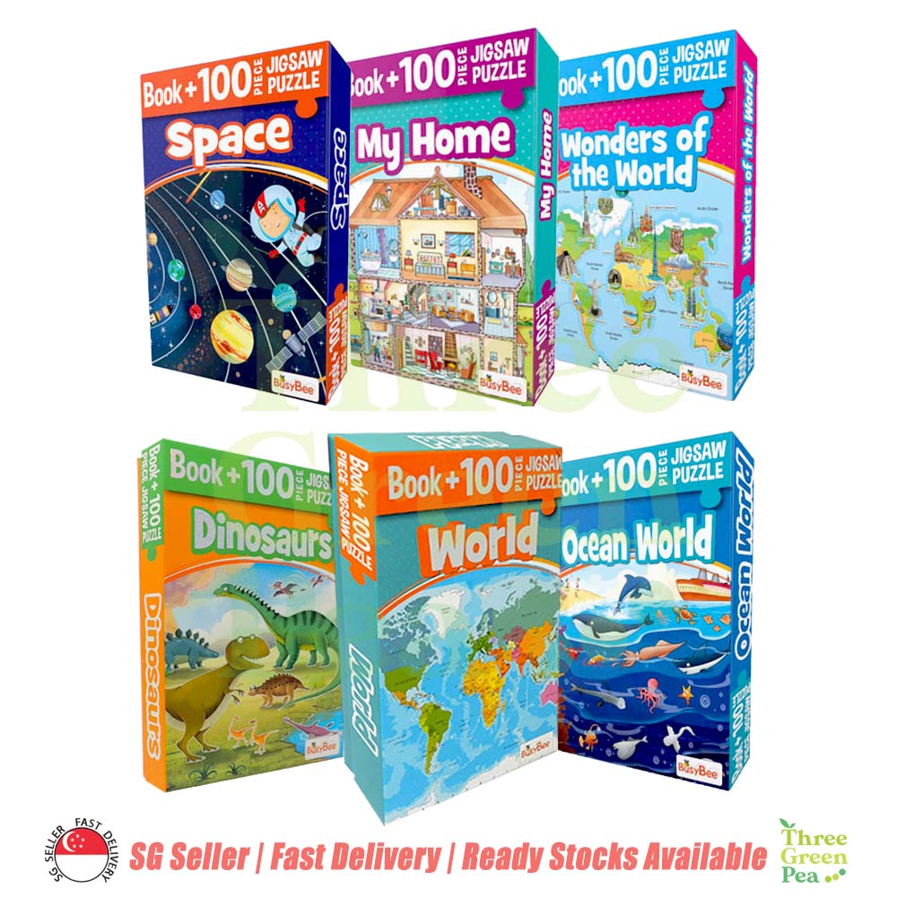 Jigsaw Puzzle for kids Age 5+: 100-piece Jigsaw and Book | Space / World / Dinosaurs / Ocean World / My Home / Wonders of the World |  Motor Skills and Brain Development [B2-2]