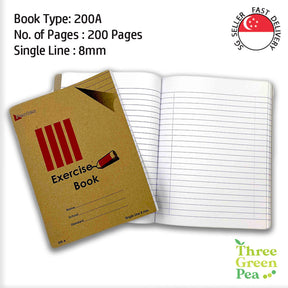 Exercise Books (Single Line or three lines) for Practice - School Stationery [Bundle of 10]