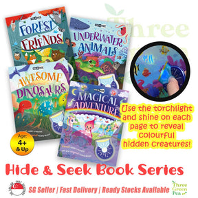 Children Interactive Board Books | Hide and Seek - Forest Friends/Underwater Animals/Awesome Dinosaurs/Magical Adventure | Suitable for Age 4-6 [B1-2]