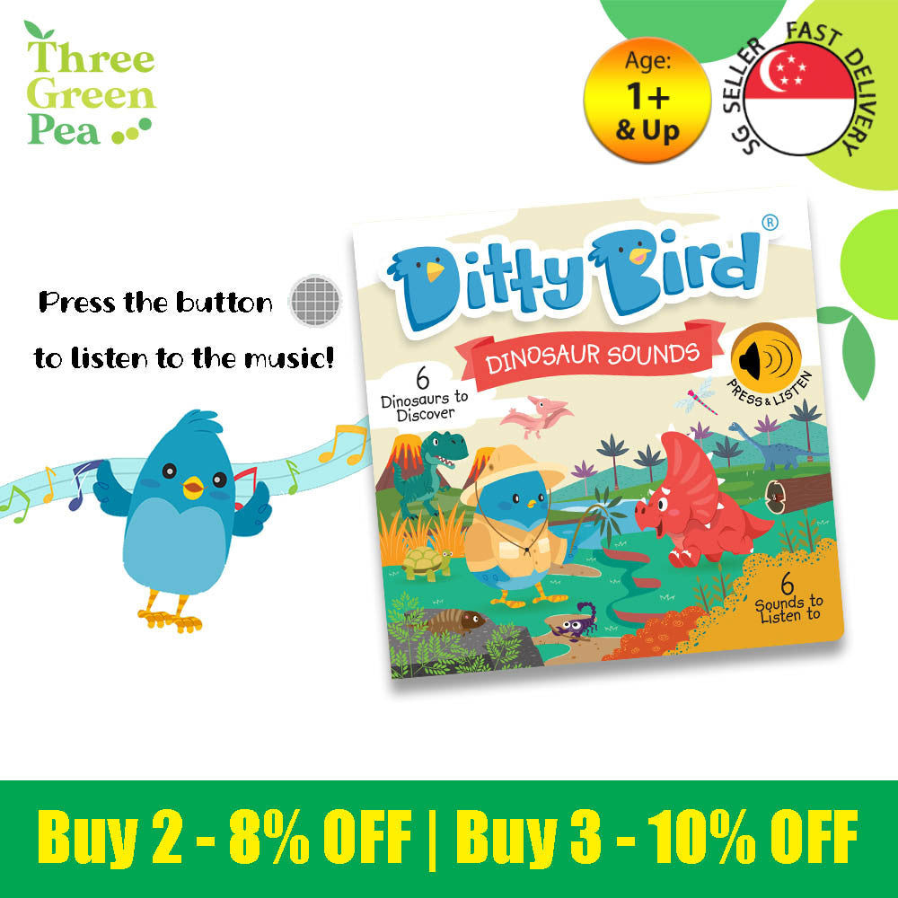 Ditty Bird Dinosaur Sounds Book [Authentic] - Audio Sound Book for Children Ages 1+ Ready Stocks [B1-3 OTHERS]