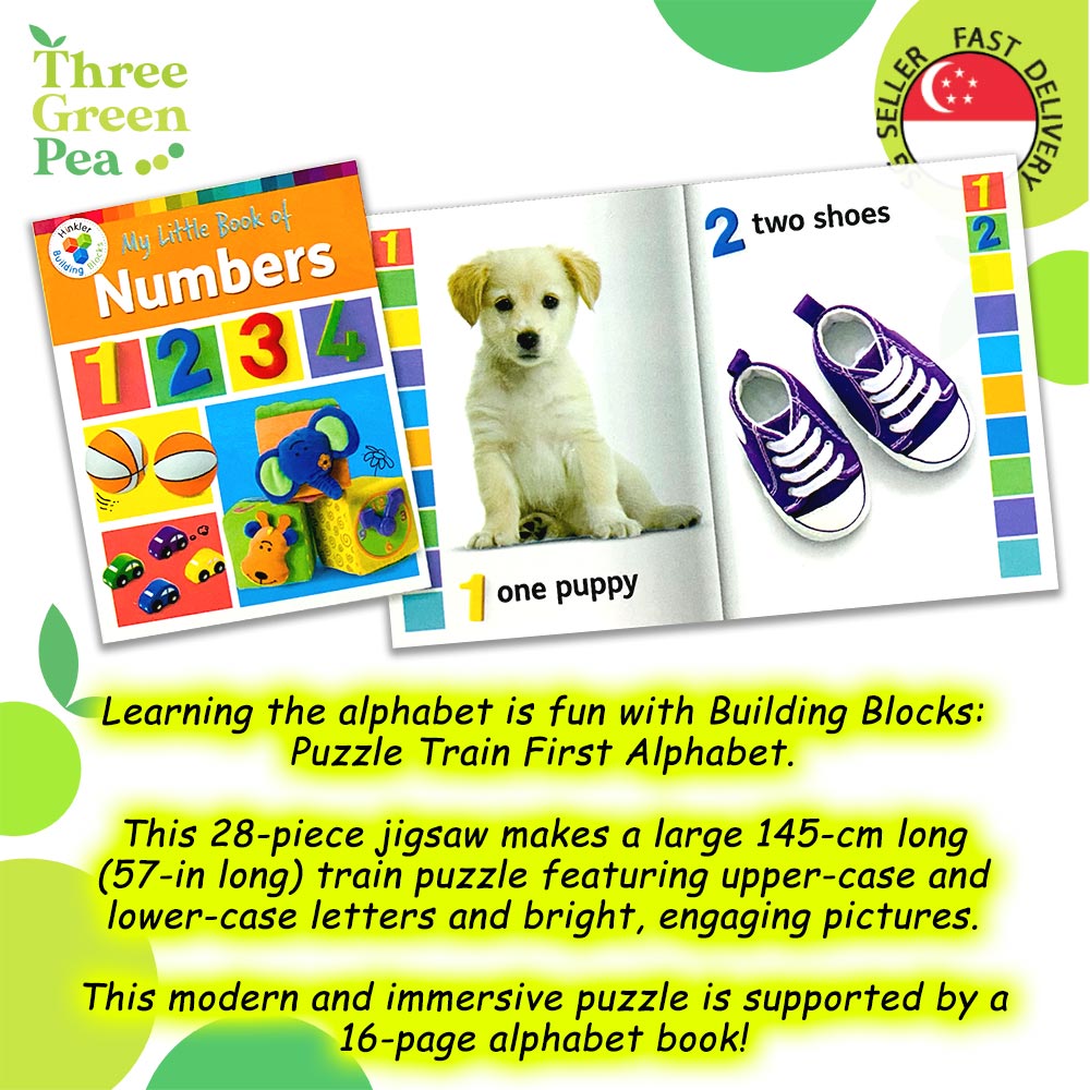 Puzzle Train for Early Learning - ABC / 123 | 28 pieces of puzzle pieces and a book - By Hinkler