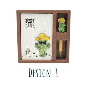 Wooden Design Notebook (Cactus Series) - Journal, Diary, Travel Logbook Great for Gift Ideas